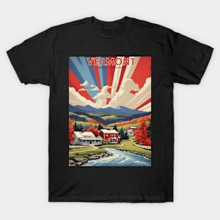 Vermont United States of America Tourism Vintage Poster T-Shirt